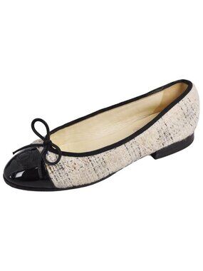 Chanel Pumps Ballerina Ribbon Twi Flat